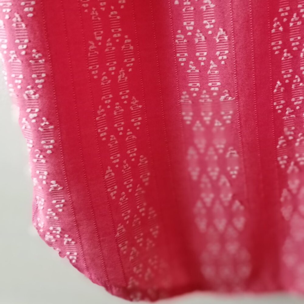 'LOFT OUTLET' Boxy Cap Sleeve Blouse Size L Pink/White NWOT - Picture 5 of 11